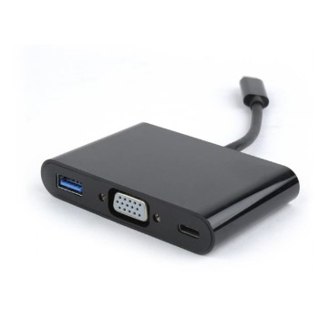 GEMBIRD ΜΕΤΑΤΡΟΠΕΑΣ TYPE C 3 ΣΕ 1, VGA + USB3 + TYPE-C