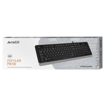 A4TECH ΠΛΗΚΤΡΟΛΟΓΙΟ FK10 ΜΑΥΡΟ/ΓΚΡΙ