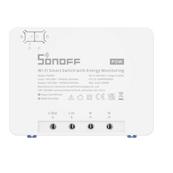 SONOFF SMART ΔΙΑΚΟΠΤΗΣ ΜΕ ΠΑΡΑΚΟΛΟΥΘΗΣΗ ΚΑΤΑΝΑΛΩΣΗΣ POWR3, 25A