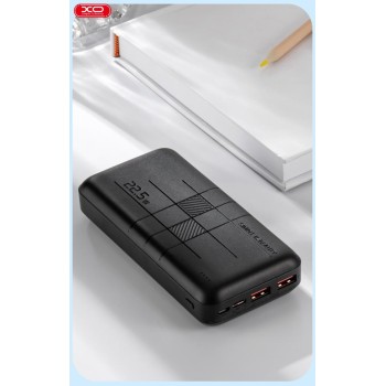 XO PR187 POWERBANK 10000mAh, QC22.5 + PD20W, ΜΑΥΡΟ