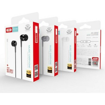 XO EP37 ΑΚΟΥΣΤΙΚΑ HANDSFREE 1,15Μ , ΜΑΥΡΟ