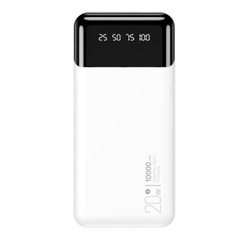 XO PR191 POWERBANK 20W FAST CHARGING (PD20W/QC18W) ΜΕ ΟΘΟΝΗ, 10000MAH, ΛΕΥΚΟ