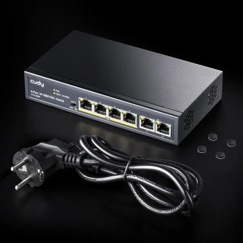 CUDY FS1006P 4+2Port 10/100M PoE+ SWITCH, 60W