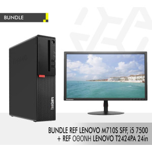 BUNDLE REF LENOVO M710S SFF, i5 7500 + REF ΟΘΟΝΗ LENOVO T2424PA 24in