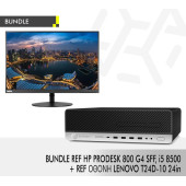 BUNDLE REF HP PRODESK 800 G4 SFF, i5 8500 + REF ΟΘΟΝΗ LENOVO T24D-10 24in