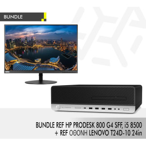 BUNDLE REF HP PRODESK 800 G4 SFF, i5 8500 + REF ΟΘΟΝΗ LENOVO T24D-10 24in