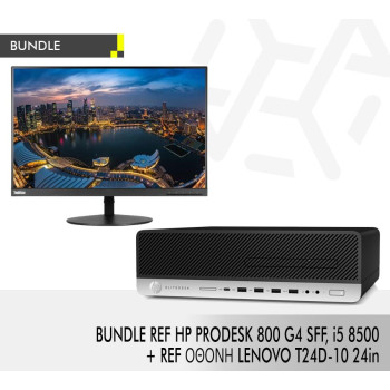 BUNDLE REF HP PRODESK 800 G4 SFF, i5 8500 + REF ΟΘΟΝΗ LENOVO T24D-10 24in