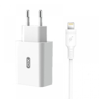 XO L36 ΦΟΡΤΙΣΤΗΣ QC3.0, 1 ΘΥΡΑ, ΚΑΛΩΔΙΟ LIGHTNING, ΛΕΥΚΟ