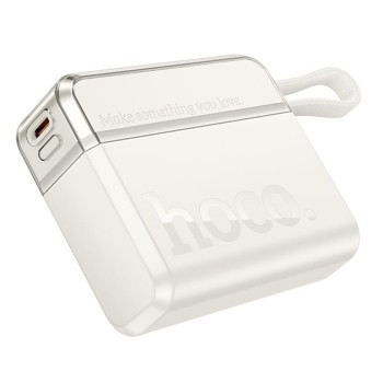 HOCO Q38 EXCELLENT POWERBANK, ΜΕ ΚΑΛΩΔΙΟ TYPE-C, 10.000MAH, ΛΕΥΚΟ