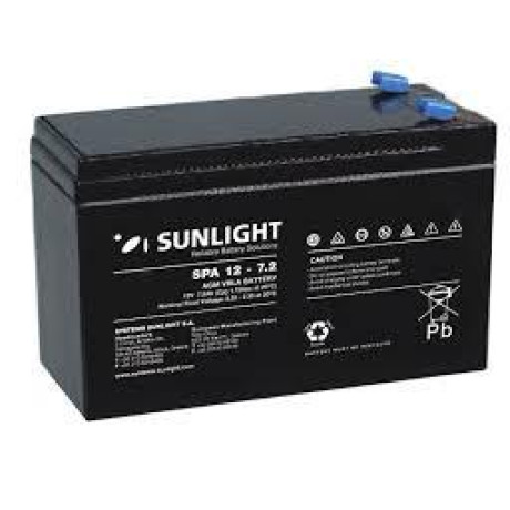 SUNLIGHT BATTERY 12V 7AH (6.3 FASTON)