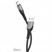 HOCO U80 COOL SILICONE CHARGING CABLE FOR TYPE-C, ΜΑΥΡΟ