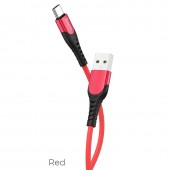 HOCO U80 COOL SILICONE CHARGING CABLE FOR TYPE-C, ΚΟΚΚΙΝΟ
