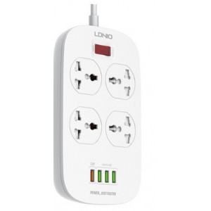 LDNIO ΠΟΛΥΜΠΡΙΖΟ SC4407Q, 4 USB, 4 SOCKET UNIVERSAL EU/US/UK