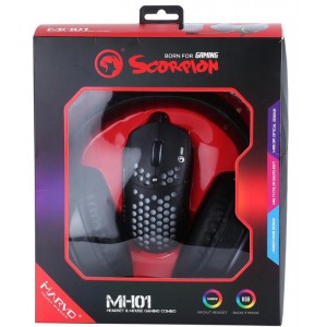 MARVO MH01 Headset & Mouse Gaming Combo ΜΑΥΡΟ