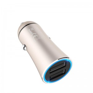 HOCO Z30A EASY ROUTE DUAL PORT USB CAR CHARGER ΧΡΥΣΟ