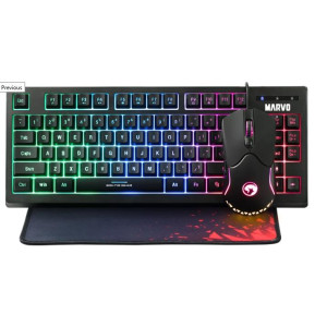 MARVO CM310 GAMING SET, ΠΛΗΚΤΡΟΛΟΓΙΟ+ΠΟΝΤΙΚΙ+MOUSEPAD, ΜΑΥΡΟ