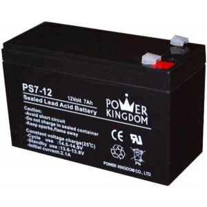 POWER KINGDOM BATTERY 12V-7Ah (6.3 FASTON)