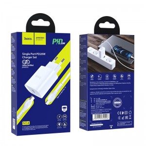 HOCO N14 SMART CHARGING SINGLE PORT PD20W CHARGER SET(C TO IP)(EU)
