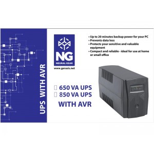 NG UPS 650VA/390W ΜΕ AVR, LINE INTERACTIVE, 2 SCHUKO, 1x 12v7Ah