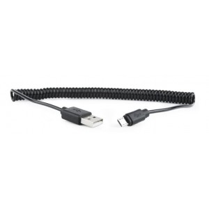 CABLEXPERT ΚΑΛΩΔΙΟ MICRO USB SPIRAL , 1.8m BLACK