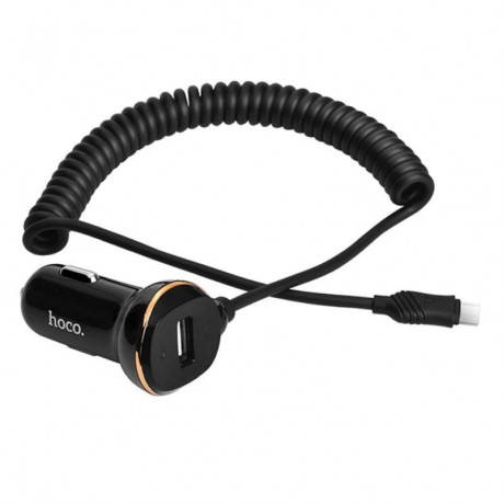 HOCO Z14 SINGLE PORT WITH MICRO USB CABLE CAR CHARGER ΜΑΥΡΟ