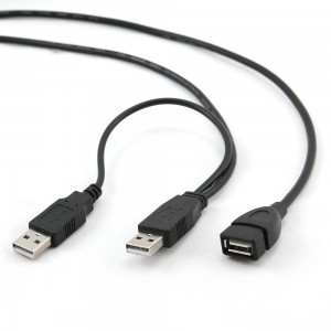 ΚΑΛΩΔΙΟ DUAL USB 2.0 A-PLUG A-SOCKET ΠΡΟΕΚΤΑΣΗ 1m